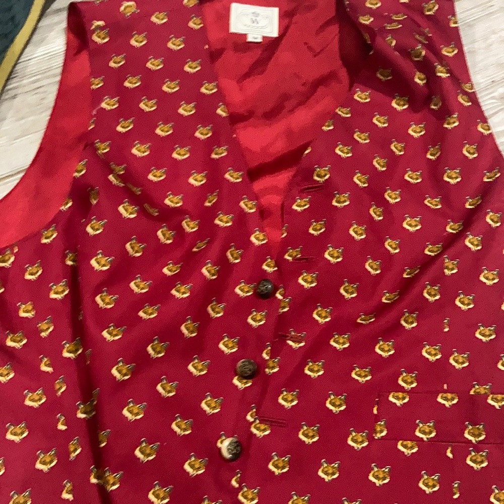 Wathne silk Fox vest. Private label rare item